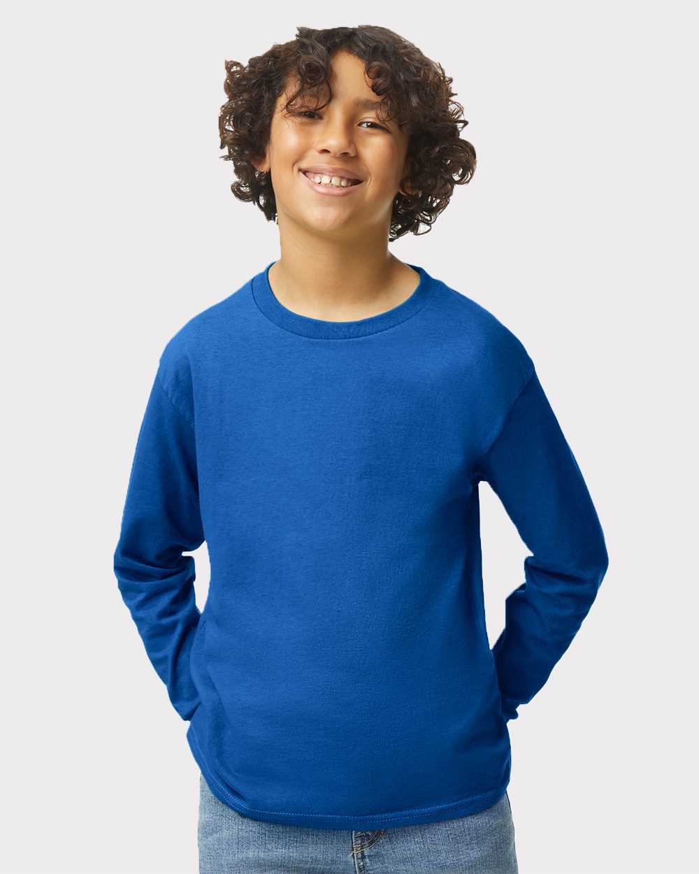 Gildan 5400B, Youth Heavy Cotton Long Sleeve T-shirt, Black
