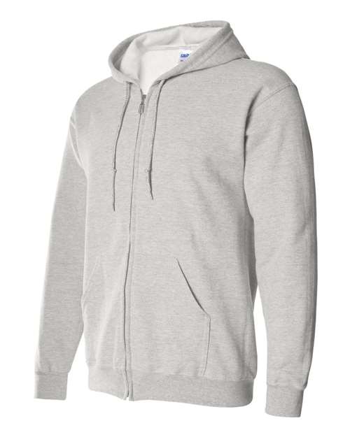 Gildan 18600, Unisex Heavy Blend Full-zip Hooded Sweatshirt, Ash
