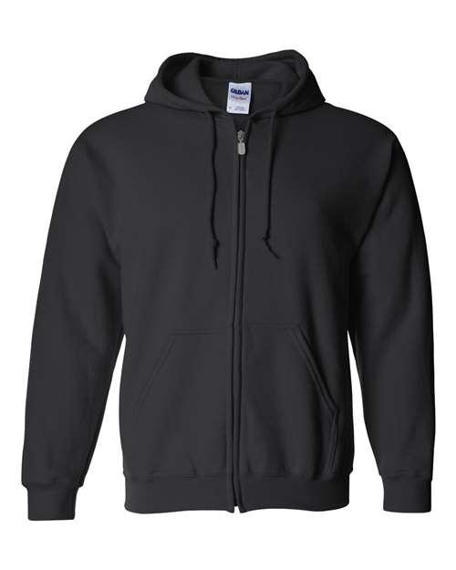 Gildan 18600, Unisex Heavy Blend Full-zip Hooded Sweatshirt, Black
