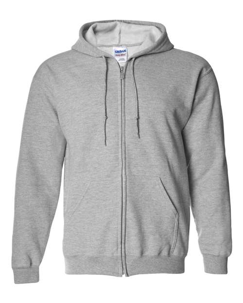 Gildan 18600, Unisex Heavy Blend Full-zip Hooded Sweatshirt, Sport Grey