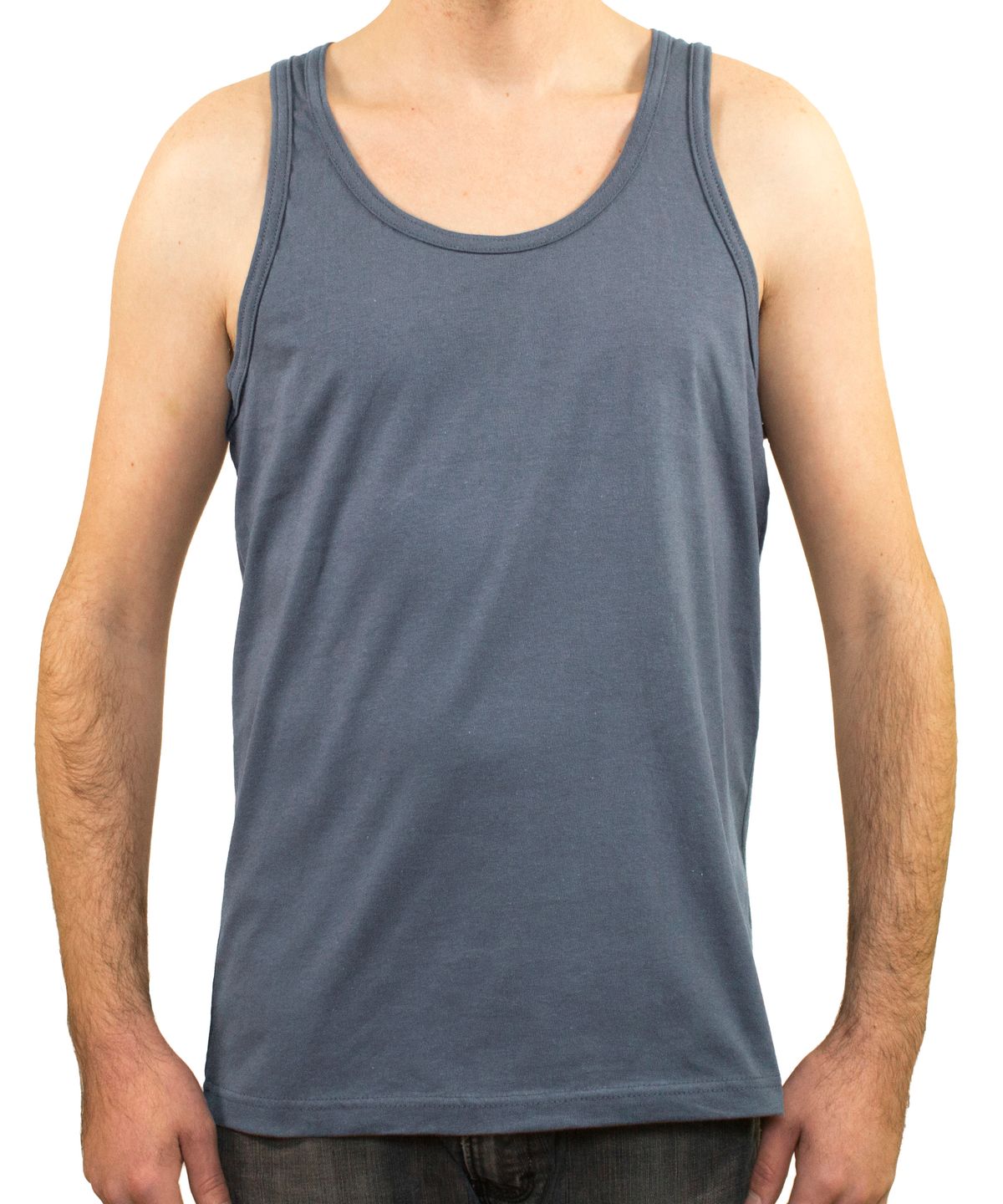 47293 - Men's Premium Tank Top Charcoal CLOSEOUT COTTON / POLYESTER FITTED Lightweight MEN OPTIMA REGULAR TANK TOP TANKS tearaway
