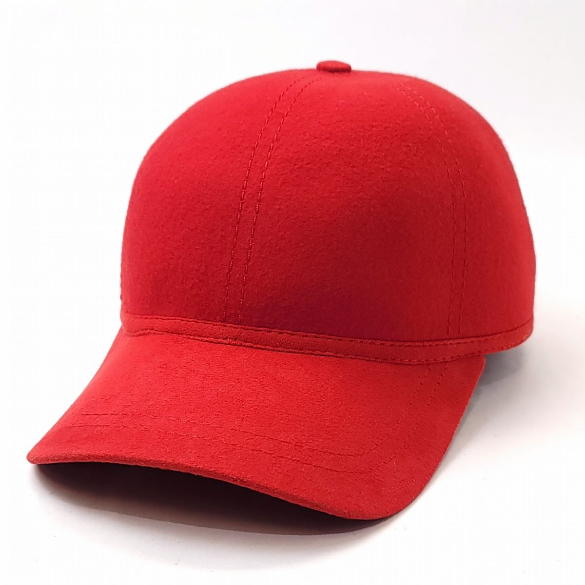 Wool Felt Cap - Fitted, S/M & L/XL, Multi-Coloured, Red Fashion Hat Plain Cap