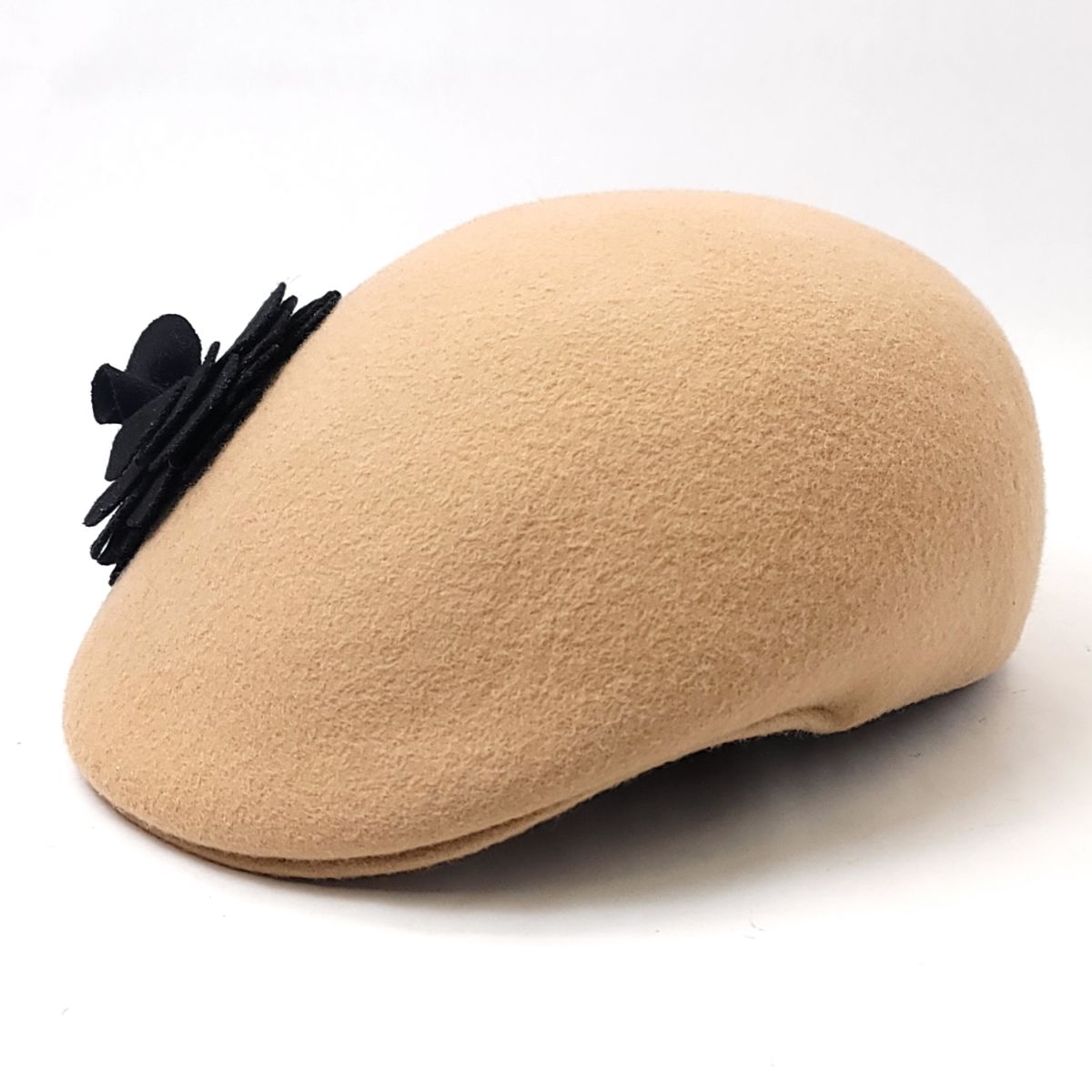 Wool Felt Ivy -SS01, Khaki with Flower, OSFA Fashion Hat