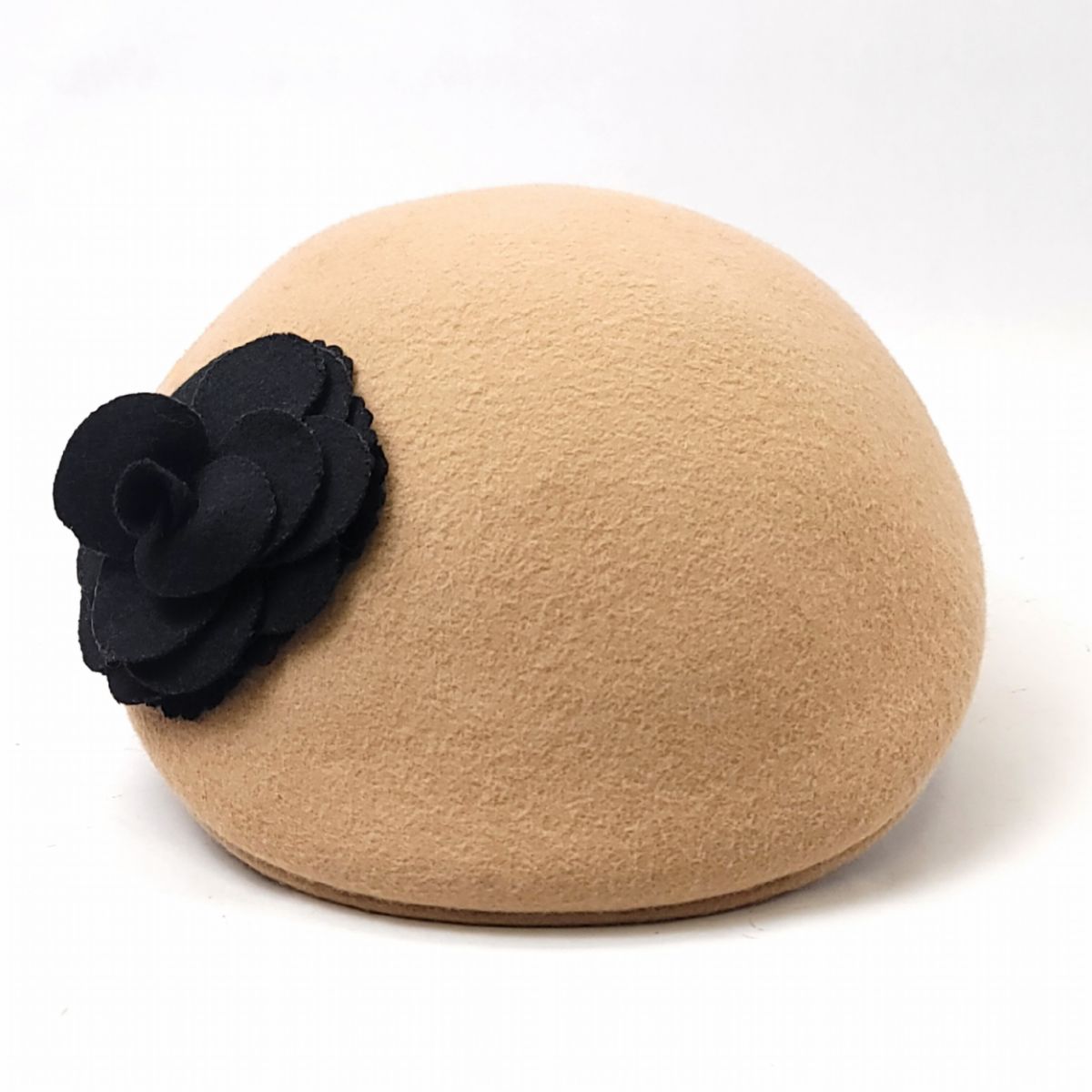 Wool Felt Ivy -SS01, Khaki with Flower, OSFA Fashion Hat