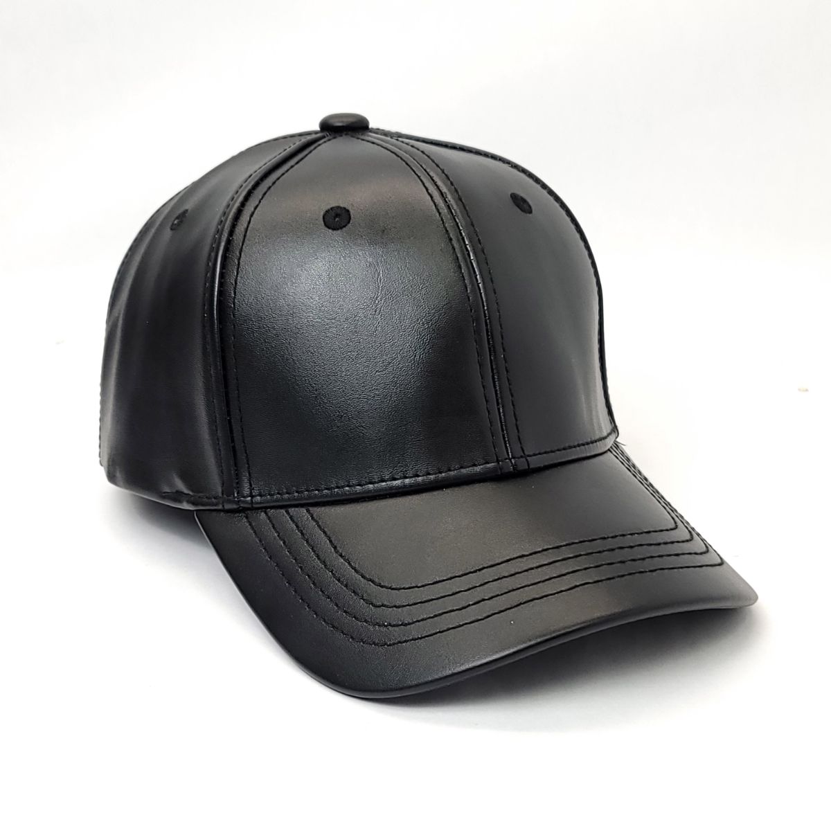 Plain PU Leather Cap - Solid Colours, OSFA Black OSFA Plain Cap