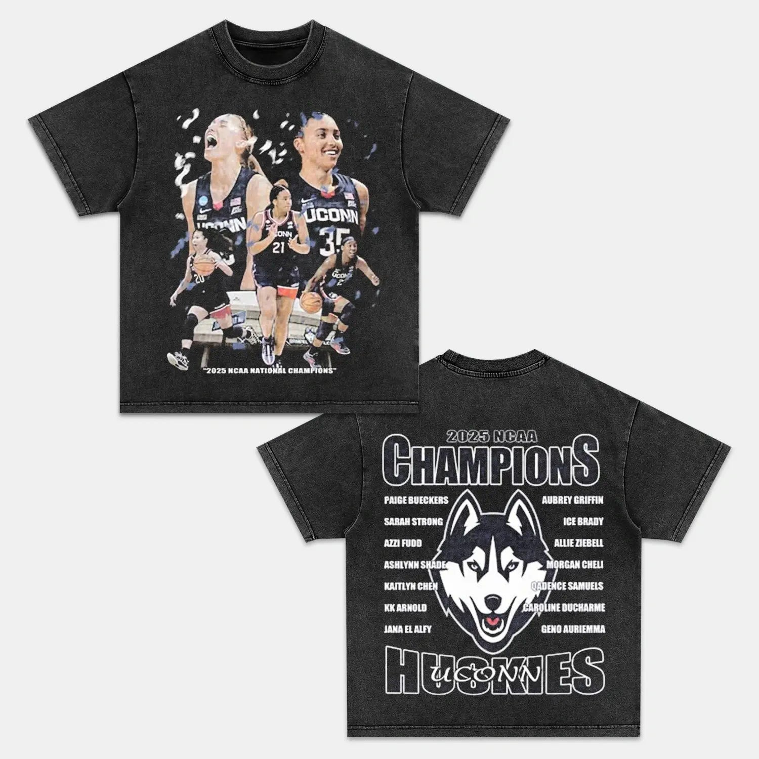 2025 NCAA CHAMPIONS UCONN TEE-DS PEPPER TEE BASKETBALL NBA SPORT