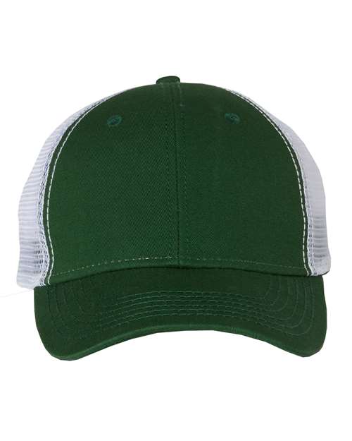 Bio-Washed Trucker Cap - - 482 Dark Green White Adjustable 27195 Adjustable Adult AH80 Company Store Hats Company Store Headwear Company Store Style Guide Cotton Cotton - Over 50% Embroidered Fitness and Wellness Go To Fashion Hats Headwear Hook and Loop Mens & Unisex Mesh Mesh Back Mid Profiles No Visible Logos One Size Open Backs Polyester Pre-Curved Visor School & Team Screen Print Six-Panel Socially Conscious Manufacturing Structured Sustainable Manufacturing Sustainable Styles Truckers Valucap