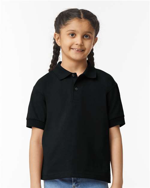 Gildan 8800B, Youth Dryblend Jersey Polo, Black