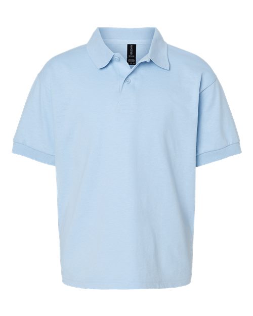 Gildan 8800B, Youth Dryblend Jersey Polo, Light Blue