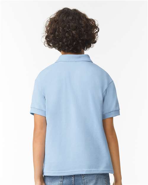 Gildan 8800B, Youth Dryblend Jersey Polo, Light Blue