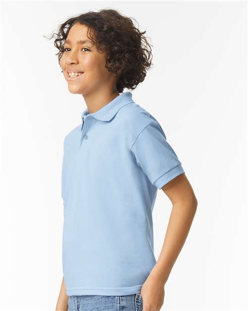 Gildan 8800B, Youth Dryblend Jersey Polo, Light Blue