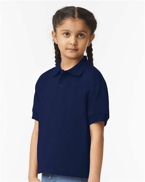 Gildan 8800B, Youth Dryblend Jersey Polo, Navy