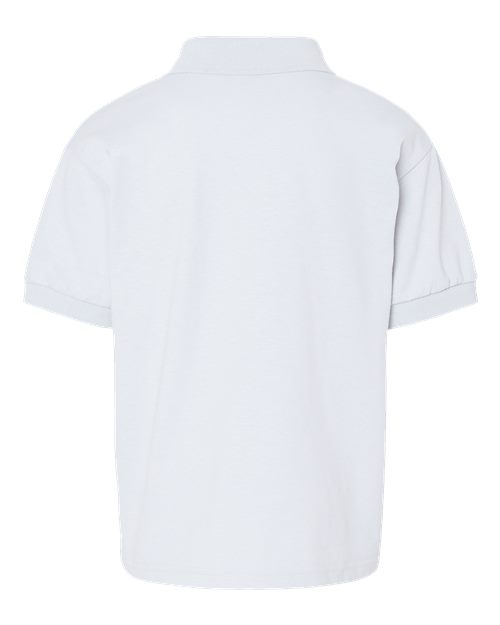 Gildan 8800B, Youth Dryblend Jersey Polo, White