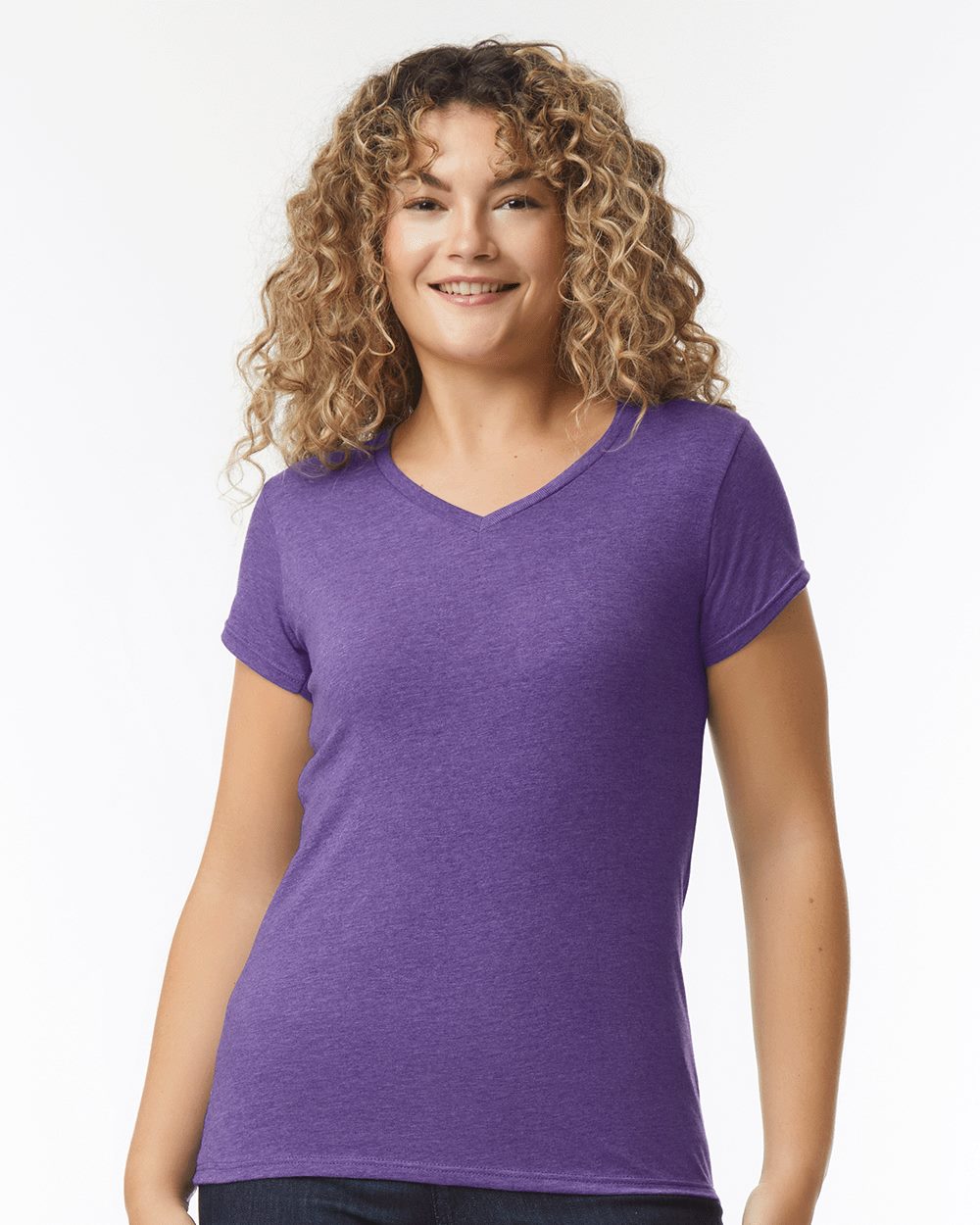 Gildan 64V00L, Women's Softstyle V-neck T-shirt, Black