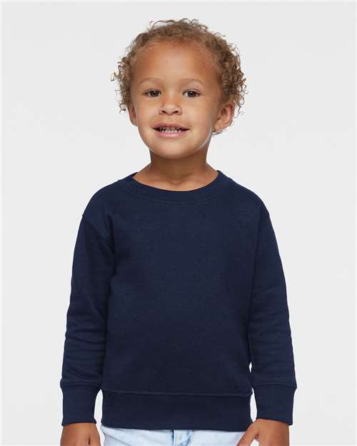 Rabbit Skins 3317, Toddler Fleece Crewneck Sweatshirt, Navy