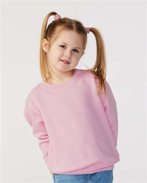 Rabbit Skins 3317, Toddler Fleece Crewneck Sweatshirt, Pink