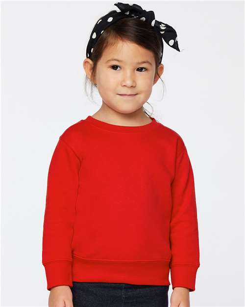 Rabbit Skins 3317, Toddler Fleece Crewneck Sweatshirt, Red