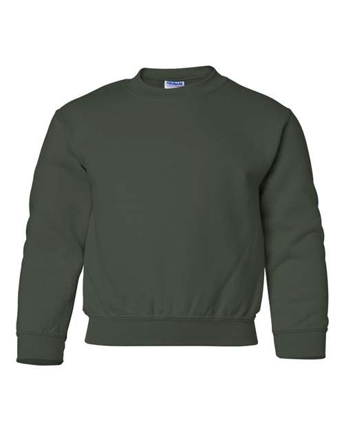 Gildan 18000B, Youth Heavy Blend Crewneck Sweatshirt, Forest