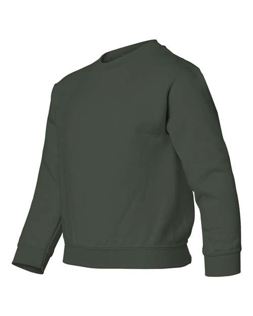Gildan 18000B, Youth Heavy Blend Crewneck Sweatshirt, Forest
