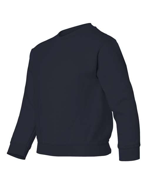 Gildan 18000B, Youth Heavy Blend Crewneck Sweatshirt, Navy