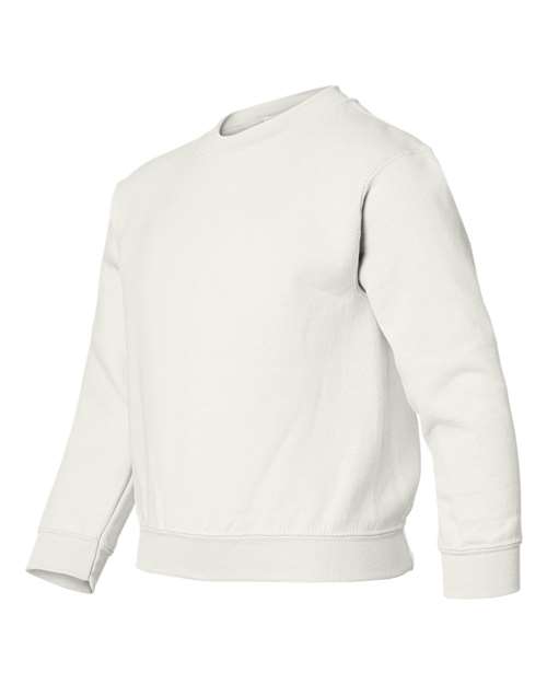 Gildan 18000B, Youth Heavy Blend Crewneck Sweatshirt, White