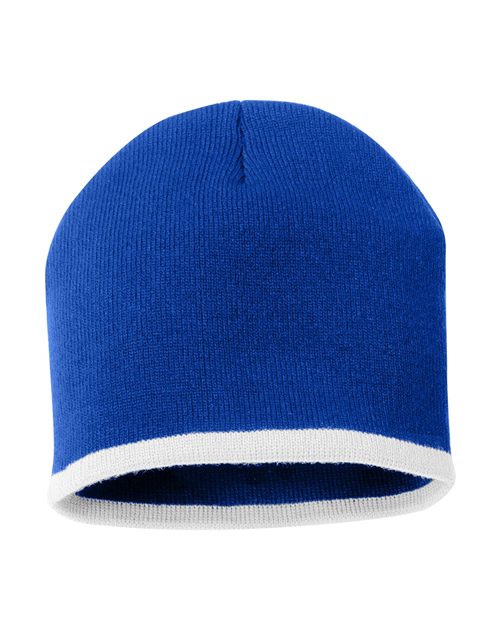 8" Bottom-Striped Beanie - - 2177 81295 Adult Beanies Company Store Beanies Company Store Headwear Company Store Style Guide Fitness and Wellness Go To Basics Headwear Knit Mens & Unisex No Visible Logos One Size Outerwear Patterns and Prints Ribbed School & Team Socially Conscious Manufacturing SP09 Sportsman Stars & Stripes Stripes Sustainable Styles Uncuffed Beanies