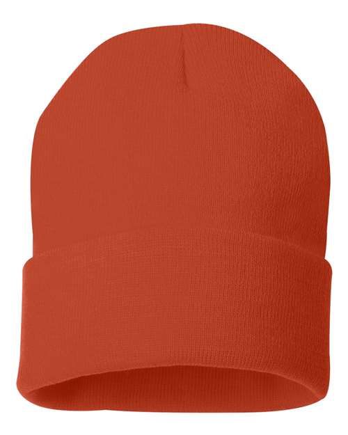 Sportsman SP12, 12" Solid Cuffed Beanie, Orange