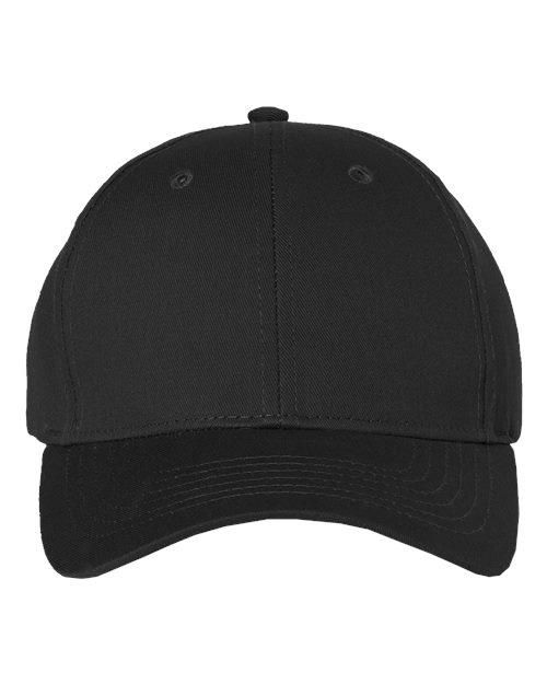Cotton Twill Cap - - 1456 Black Adjustable 2260 85095 Adjustable Adult Back to School 2025 CA Cotton Cotton - 100% Cotton - Over 50% Embroidered Fitness and Wellness Go To Fashion Hats Headwear Hook and Loop Mens & Unisex Mid Profiles No Treatment No Visible Logos One Size Open Backs Pre-Curved Visor School & Team Six-Panel Structured Valucap