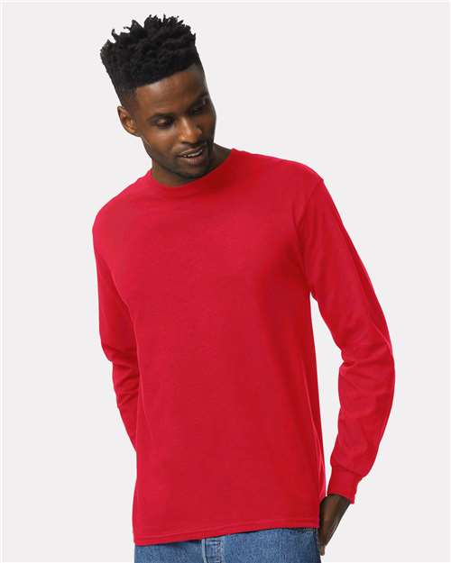 Gildan 2400, Unisex Ultra Cotton Long Sleeve T-shirt, Red