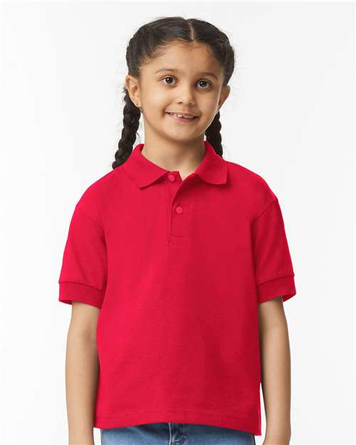 Gildan 8800B, Youth Dryblend Jersey Polo, Red