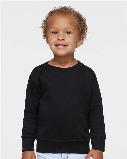Rabbit Skins 3317, Toddler Fleece Crewneck Sweatshirt, Black