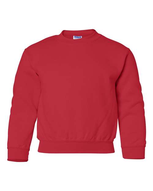 Gildan 18000B, Youth Heavy Blend Crewneck Sweatshirt, Red