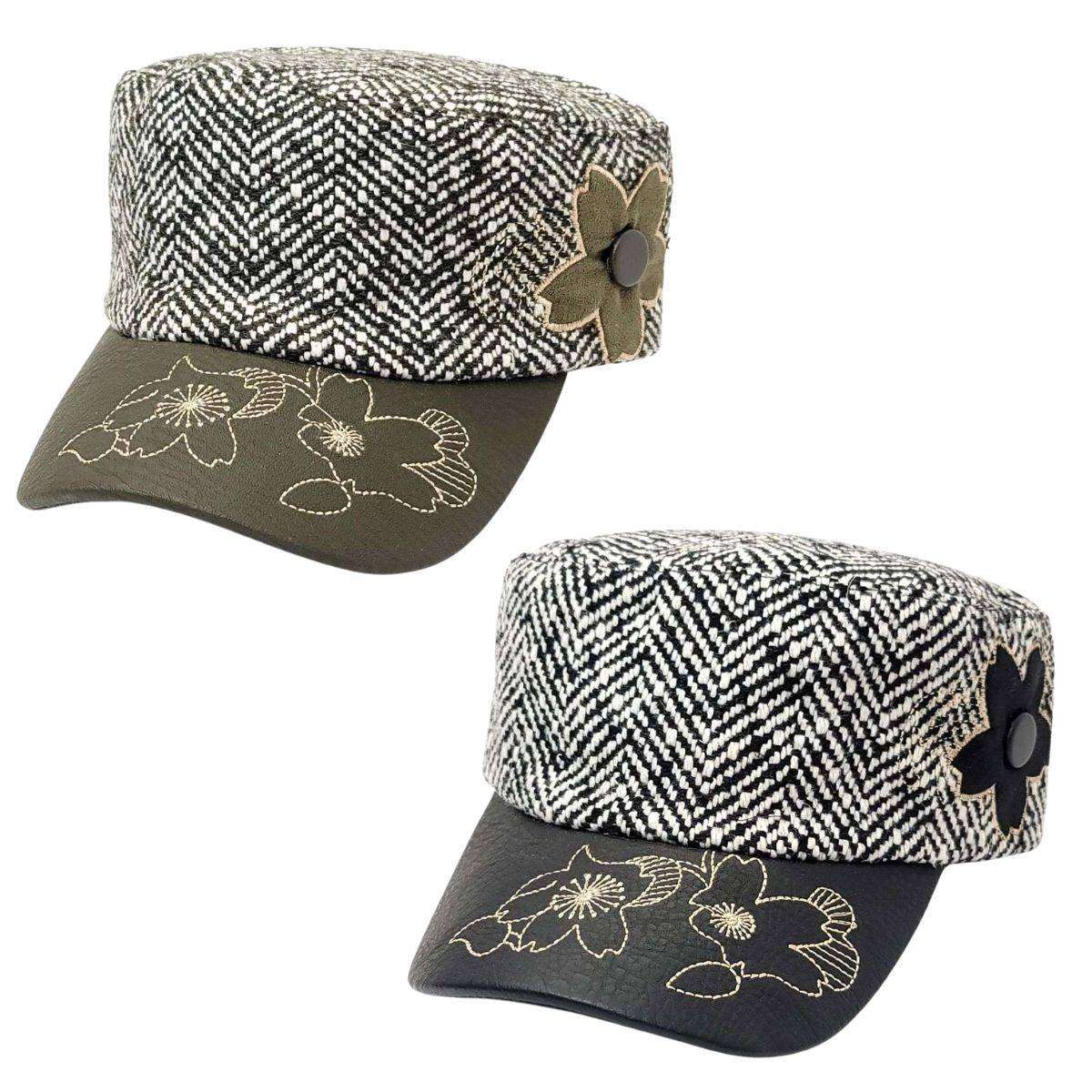 Cadet Cap -07WM19A, Knitted, PU Leather Visor, Multi Colour Military Cap