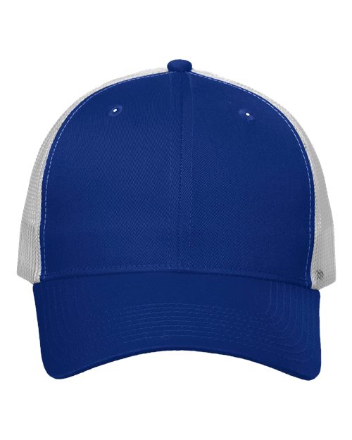 Mesh-Back Twill Trucker Cap - - 458 Royal White Adjustable 2023 Fall Style Guide 24995 Adjustable Adult Blends Cotton Cotton - Over 50% Embroidered Fitness and Wellness FSG Fall Festivities FSG Professional Sports Merch Go To Basics Go To Fashion Hats Headwear Mens & Unisex Mesh Mesh Back Mid Profiles No Visible Logos One Size Open Backs Polyester Polyester - Over 50% Pre-Curved Visor School & Team Six-Panel Structured Truckers Valucap VC400 Y2K Fashion Trends