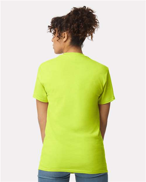 Gildan 2300, Unisex Ultra Cotton Pocket T-shirt, Safety Green
