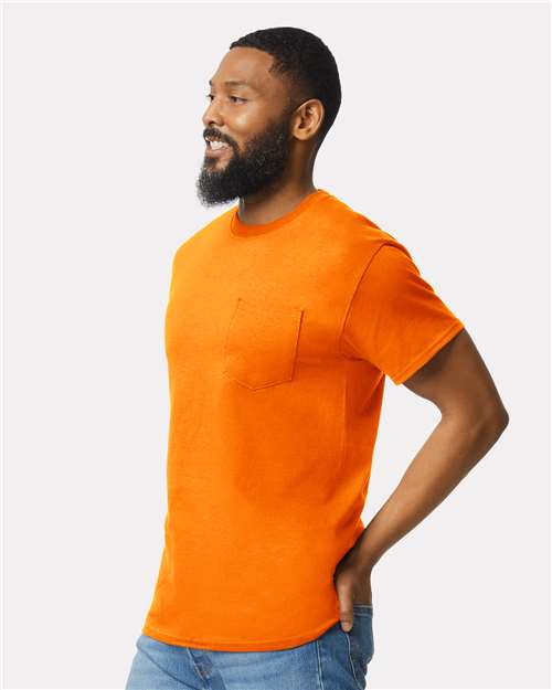 Gildan 2300, Unisex Ultra Cotton Pocket T-shirt, Safety Orange