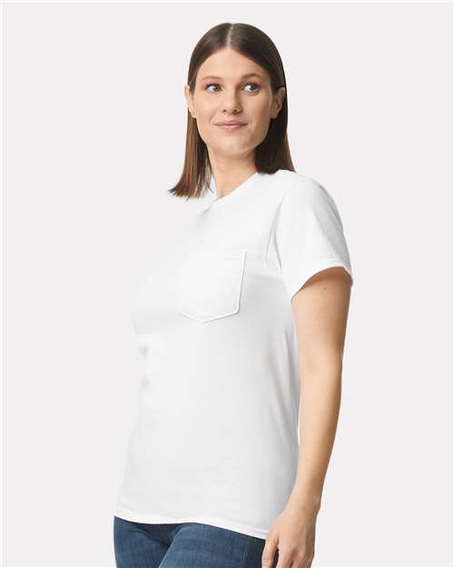 Gildan 2300, Unisex Ultra Cotton Pocket T-shirt, White