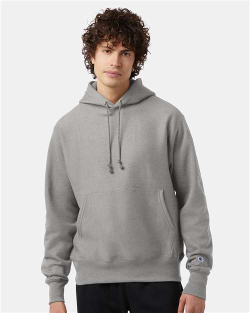 Champion S101, Unisex Reverse Weave Hooded Sweatshirt, Oxford Grey