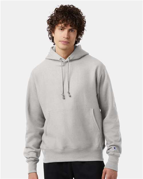 Champion S101, Unisex Reverse Weave Hooded Sweatshirt, Silver Grey