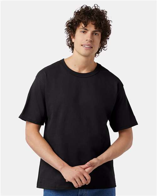Champion T105, Unisex Heritage Jersey T-shirt, Black
