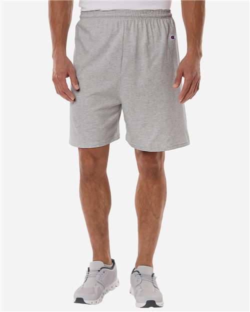 Champion 8187, Unisex Cotton Gym Shorts, Oxford Grey Heather