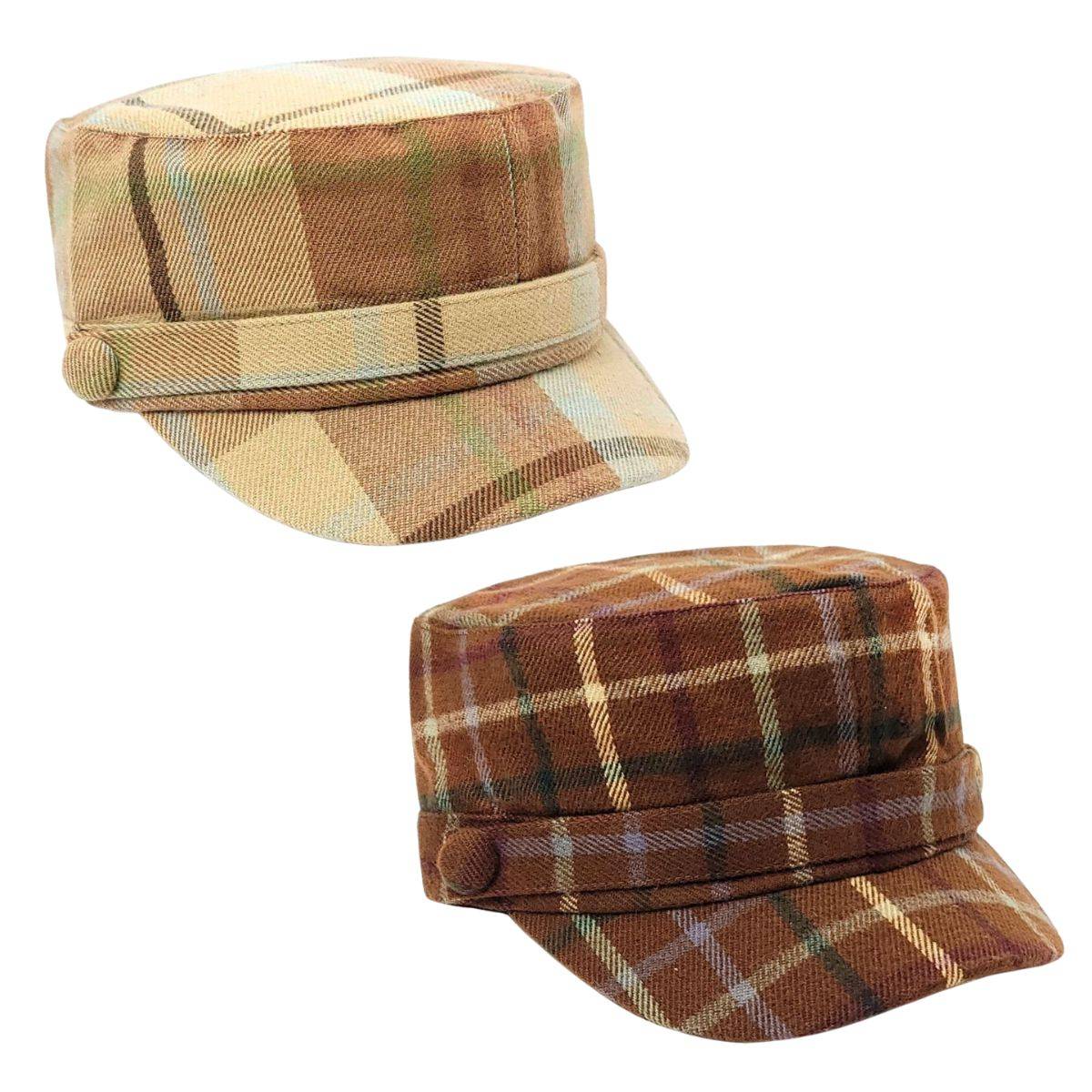 Cadet Cap -G8016, Plaid Pattern, Military Cap