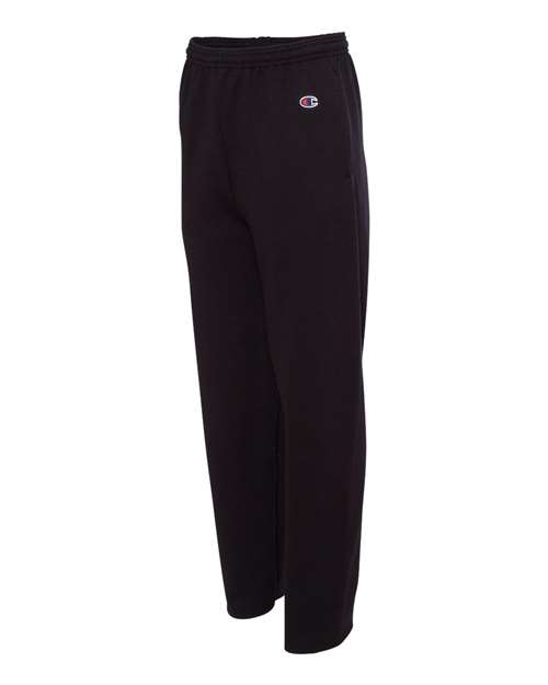 Champion P800, Unisex Powerblend Open-bottom Sweatpants With Pockets, Black