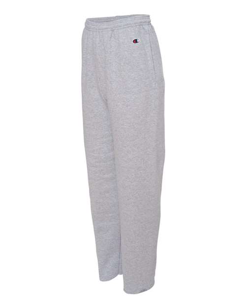 Champion P800, Unisex Powerblend Open-bottom Sweatpants With Pockets, Light Steel