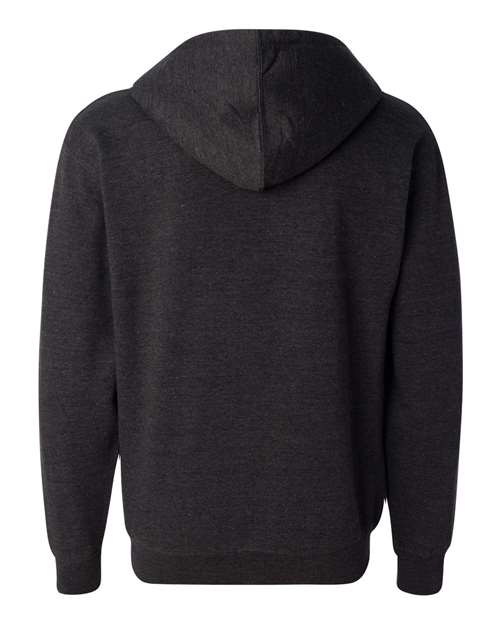 Independent Trading Co. SS4500Z, Unisex Midweight Full-zip Hooded Sweatshirt, Charcoal Heather