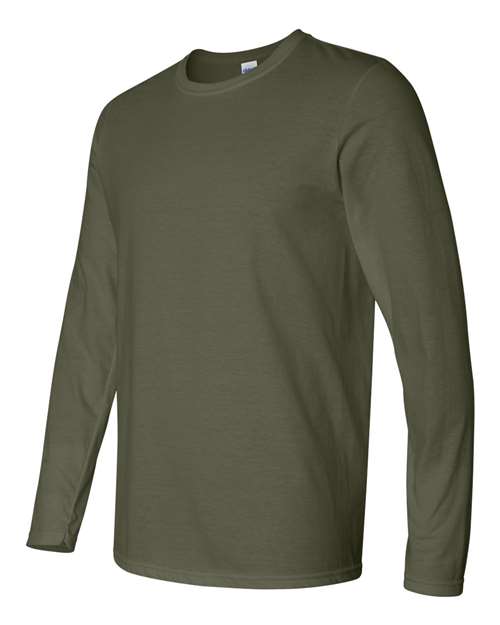 Gildan 64400, Unisex Softstyle Long Sleeve T-shirt, Military Green