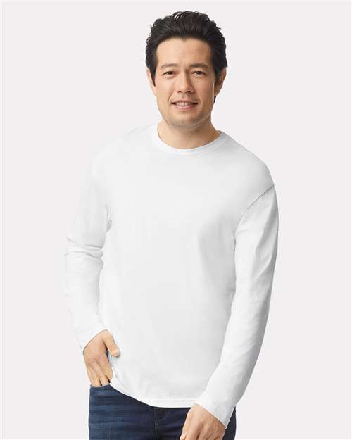 Gildan 64400, Unisex Softstyle Long Sleeve T-shirt, White