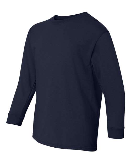 Gildan 5400B, Youth Heavy Cotton Long Sleeve T-shirt, Navy