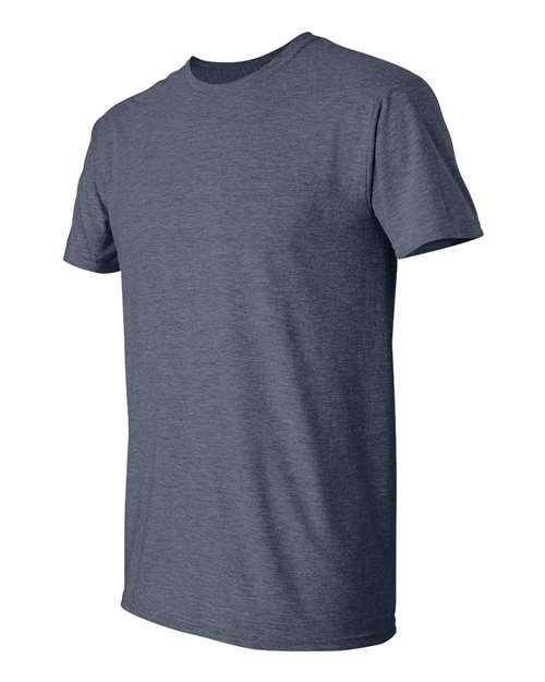 Gildan 64000, Unisex Softstyle T-shirt, Heather Navy