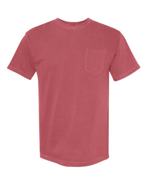 Unisex Garment-Dyed Heavyweight Pocket T-Shirt - Crimson - - 1963